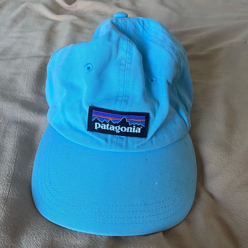 Patagonia blue organic cotton baseball hat